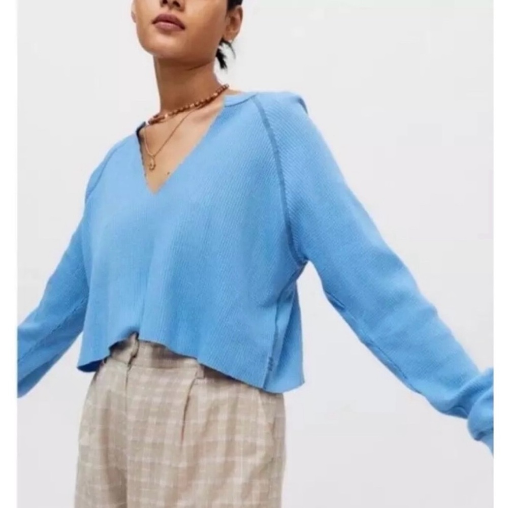 Urban Outfitters Sky Blue V-Neck Sweater